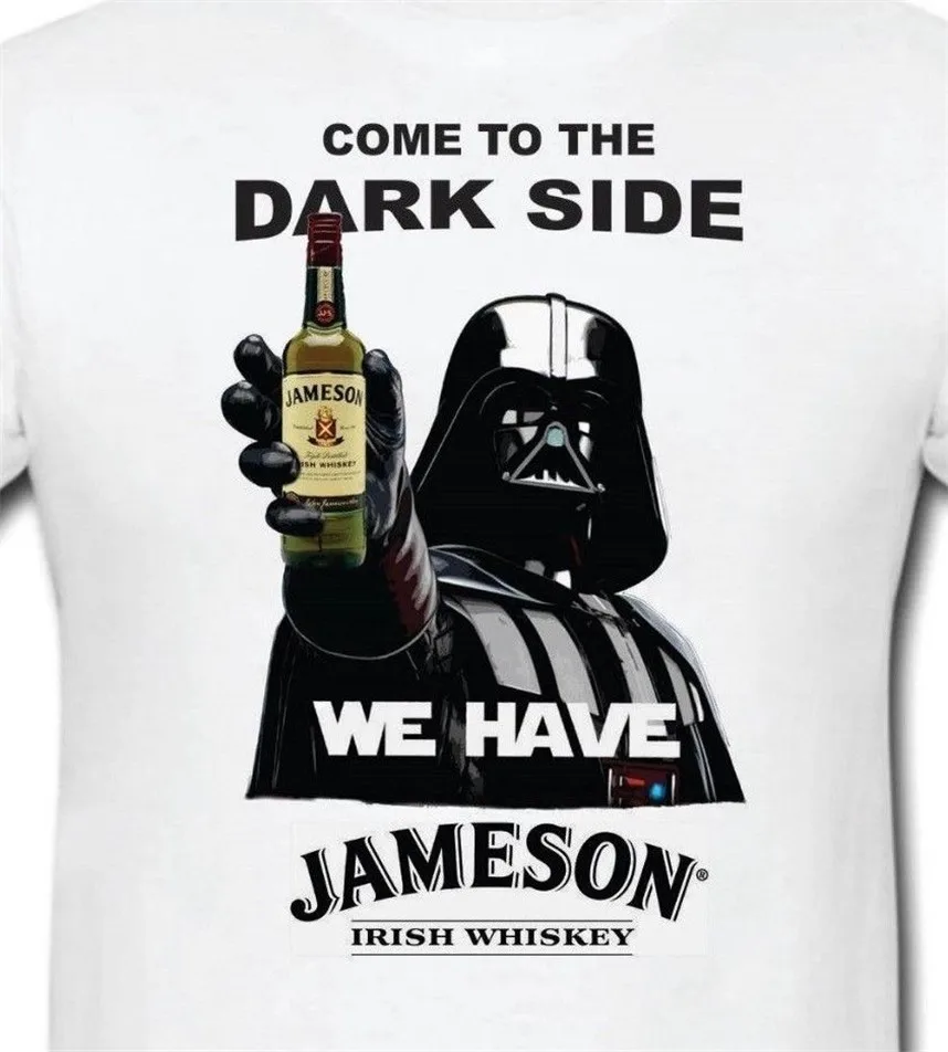 

Funny T-shirt-Star Wars Lovers-Anakin Skywalker-jameson-guinness-jack Daniels. Teenage Pop Top Tee Shirt