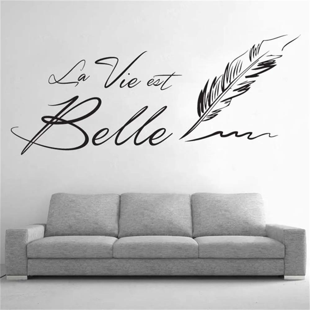 Настенная Наклейка с буквами LA VIE EST BELLE креативное французское предложение