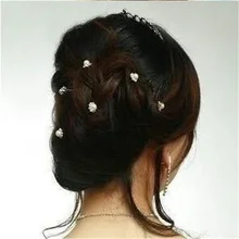 

20Pcs Wedding Bridal Flower Faux Pearl Crystal Hair Pins Clips Bridesmaid Wedding U-shape Hairpins Princess Match