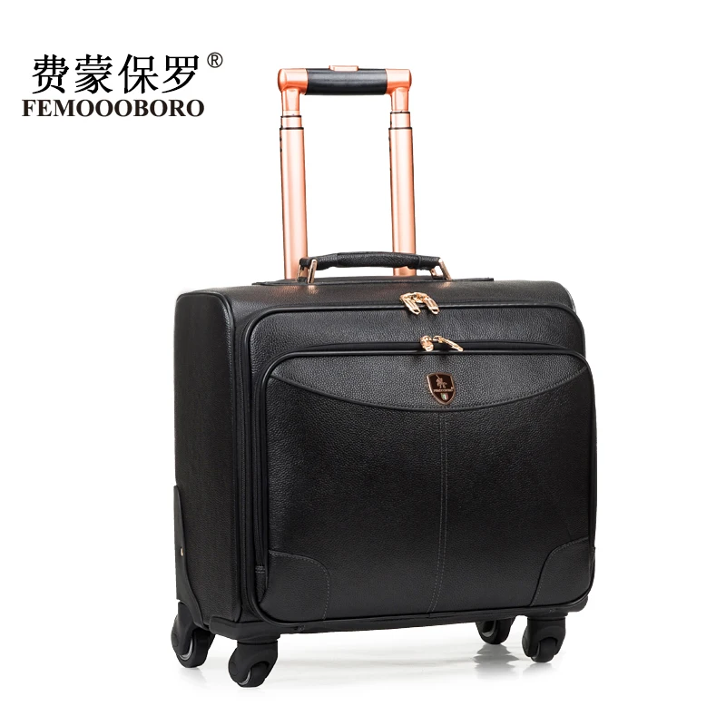 

First layer of cowhide leather case genuine leather trolley luggage bag travel bag 16 20 luggage,red married trolley luggag