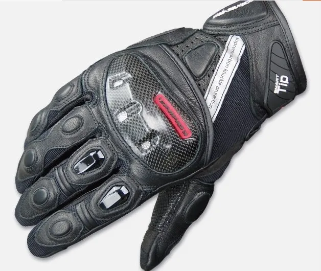 Новое поступление KOMINE GK-160 мотогонок перчатки, углерода shell Защитите Кожа Mesh Перчатки сенсорный экран перчатки - Цвет: Черный