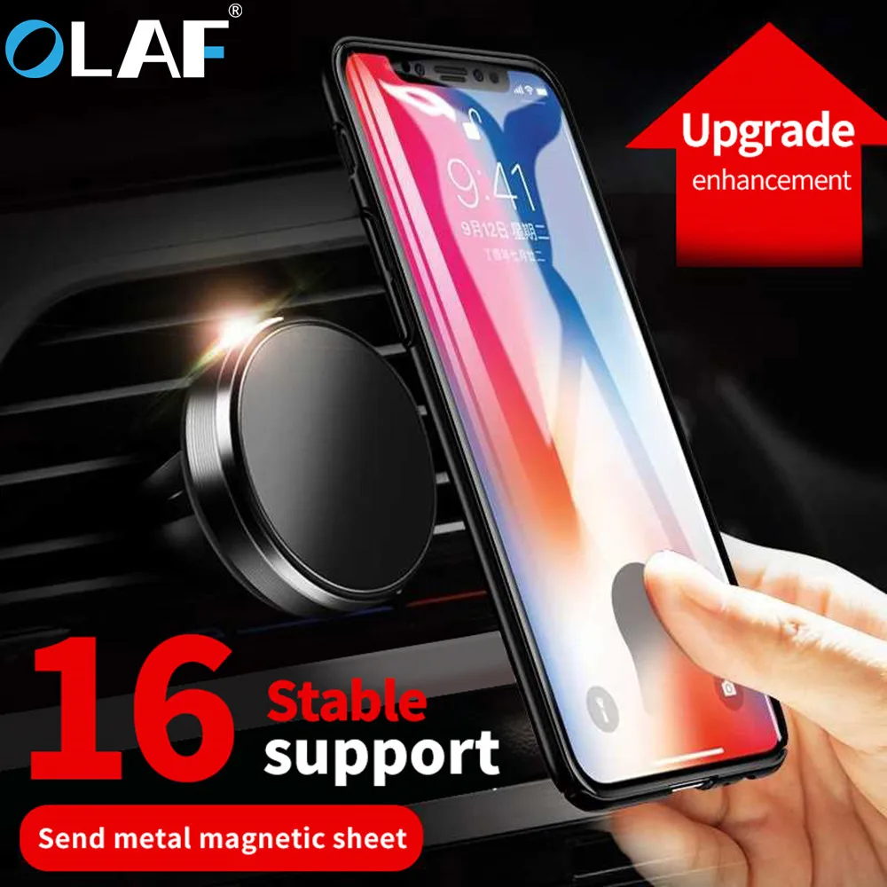 

OLAF Round Magnetic Car Mobile Phone Holder Stand For iPhone 6 7 8 Plus X Air Vent Phone Car Mount Stand Holder For Samsung S10