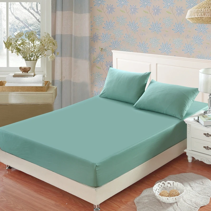 1pc 100 cotton Fitted Sheet hotels sheets non slip mattress cover Solid color bed cover Multicolor