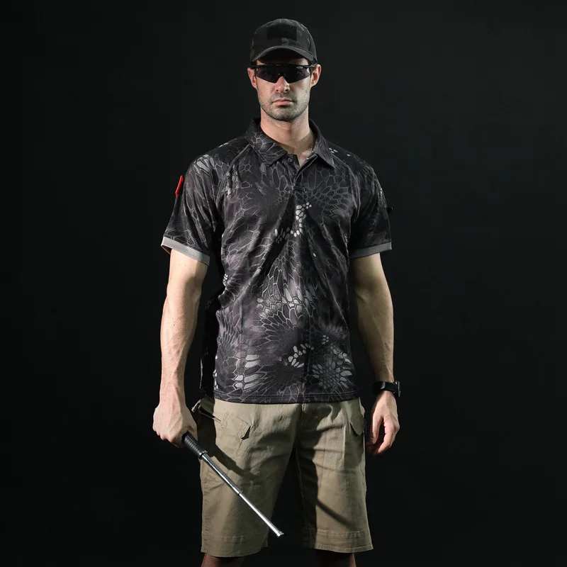 Камуфляжная быстросохнущая футболка с коротким рукавом, армейская тактическая футболка, Мужская компрессионная рубашка для фитнеса, летняя облегающая футболка