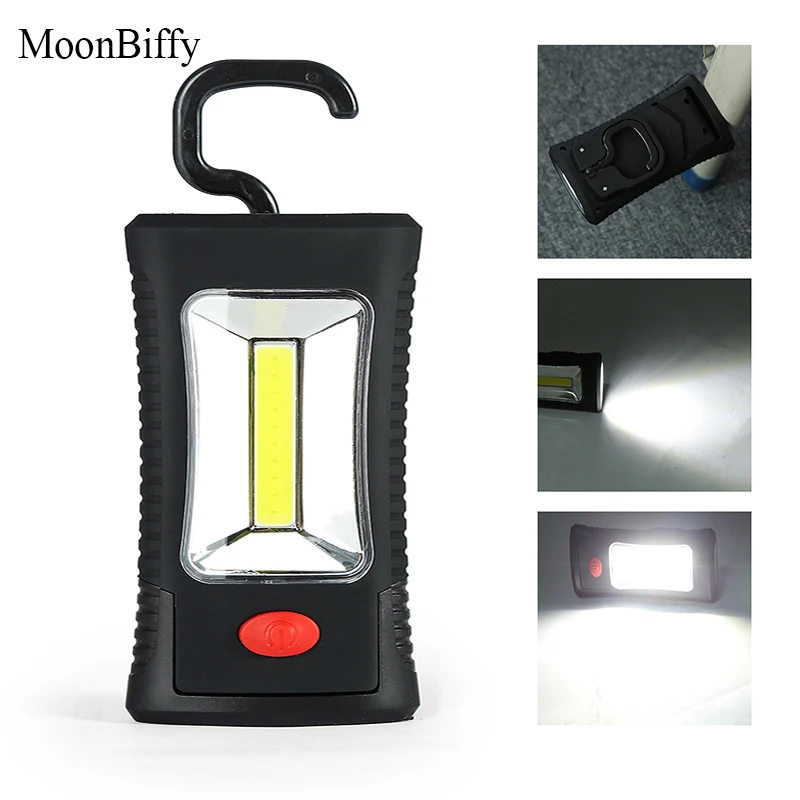

1Pc Wholesale Dropshipping MOONBIFFY 2 Mode COB LED Magnetic Working Flashlight Folding Hook Pocket Lamp Camping Tent Light