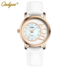 Onlyou Brand Genuine Leather Bracelet Watch for Women Men Quartz Wristwatche Ladies Fashion Casual Watch Lovers Watch 81013