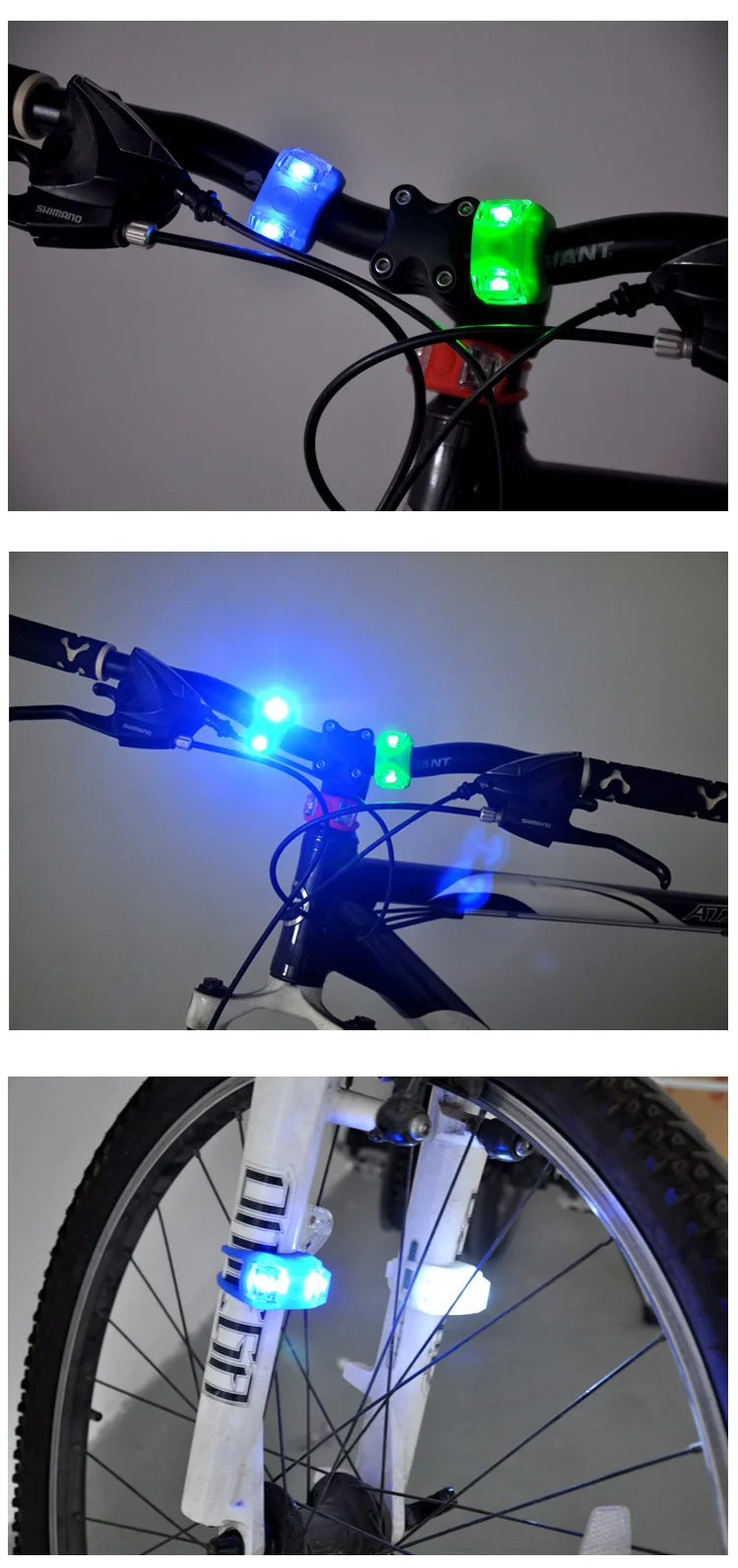 Excellent Waterproof Silicone Mountain Bike Light Cycling Warning Lights Front Rear Tail Lamp Bicycle Light With Battery 6