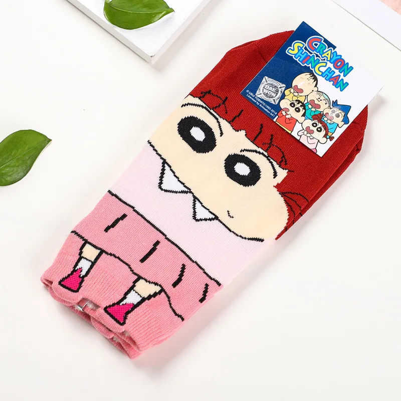 Носки с принтом Аниме Crayon Shin chan Toru Kazama Nohara Himawari Buriburi Zaemon Waniyamasan, женские хлопковые носки с забавными рисунками - Цвет: LB01.3