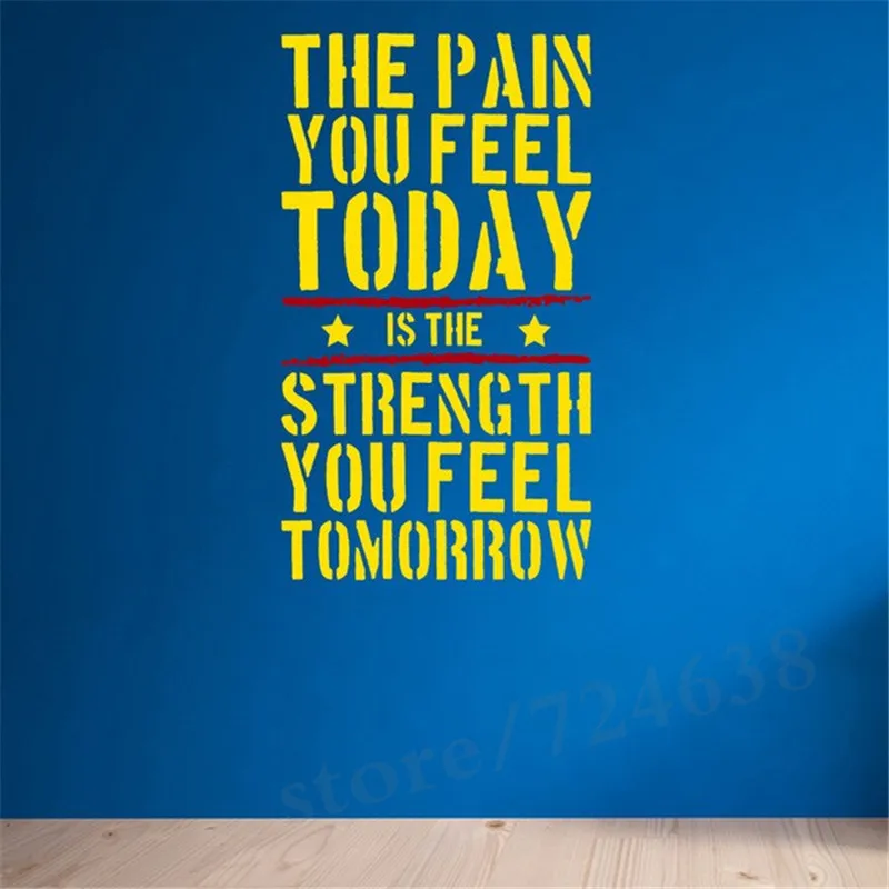 Online Die Schmerzen sie Fühlen Sich Heute... Home Gym Motivation Wandtattoo Zitat Fitness Festigkeit Workout Wandaufkleber Kunst Für Kinder Zimmer