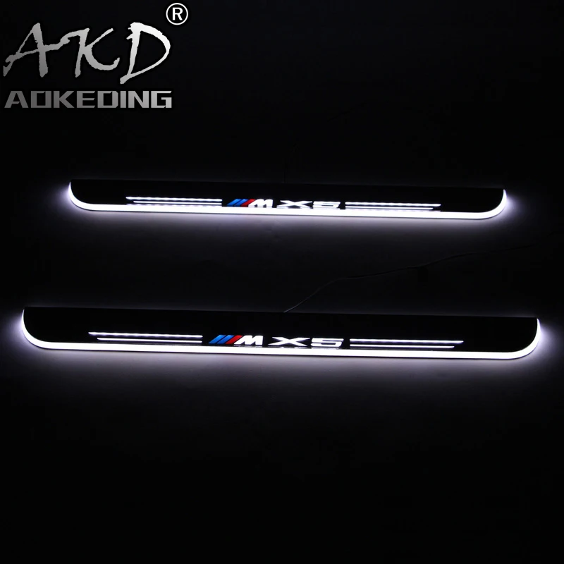 

AKD 4PCS Acrylic Moving LED Welcome Pedal Car Scuff Plate Pedal Door Sill Pathway Light For BMW X5 E70 F15 2007 - 2016 2017