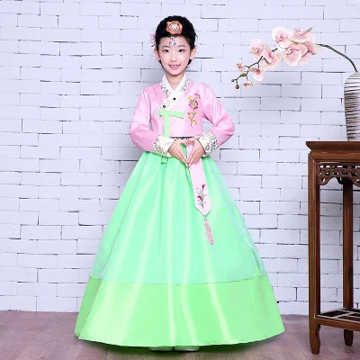 High Quality Children Korean Hanbok Kids Party Hanbok Dress for Wedding Girl Korean Traditional Dress for Stage Performance 89