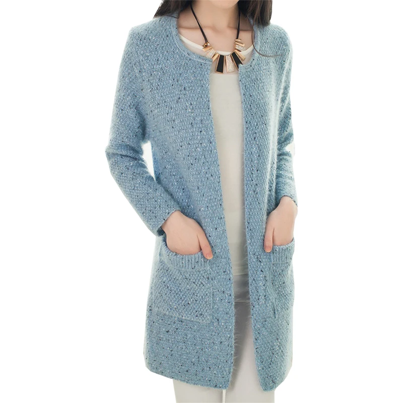 2017 sweater Women Long Cardigan Korean Style Temperament Double Pockets Autumn women's sweaters Vestidos MMY16834 |