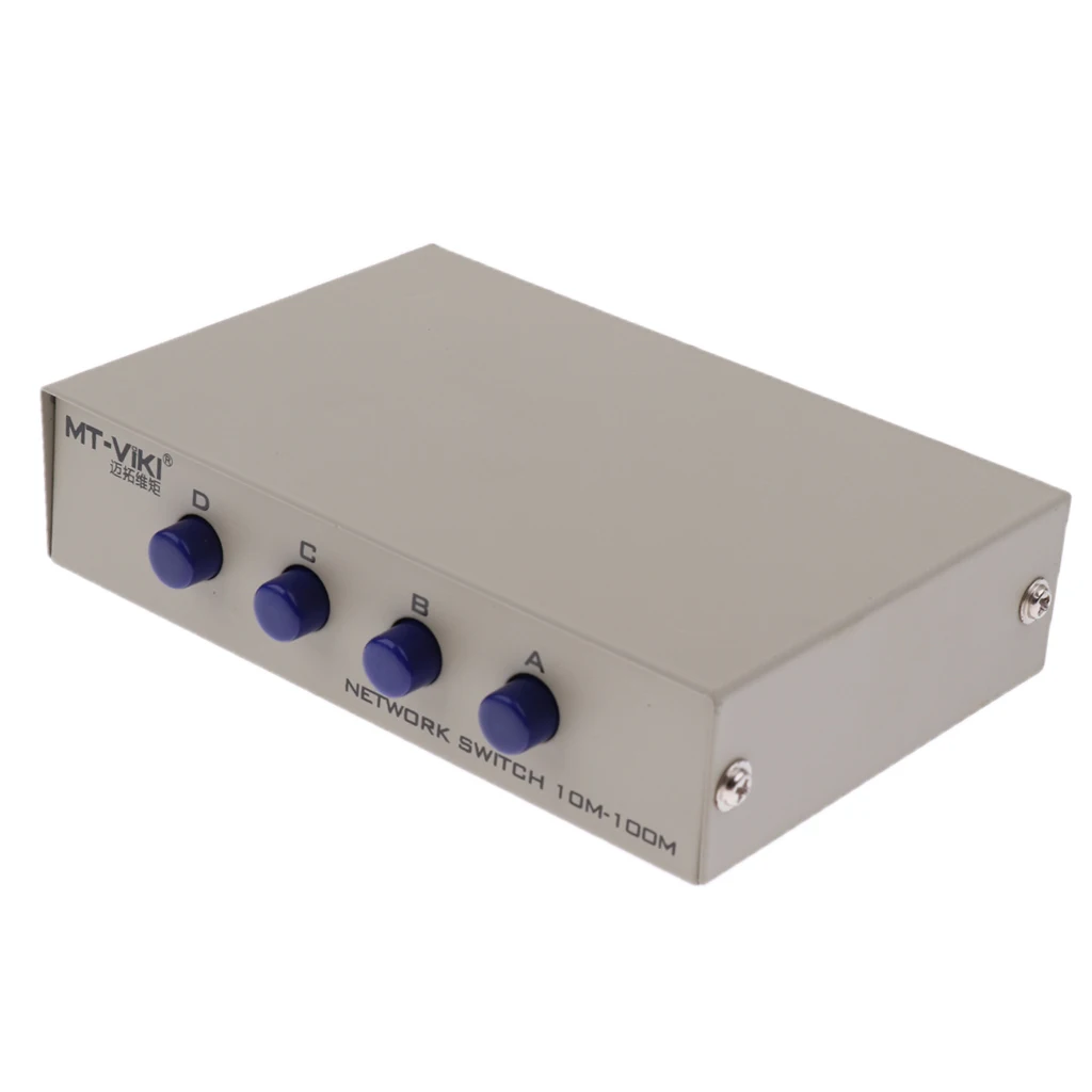 4Port A B Manual Network Sharing Switch Box 4In1 1In4 RJ45 Ethernet Switcher