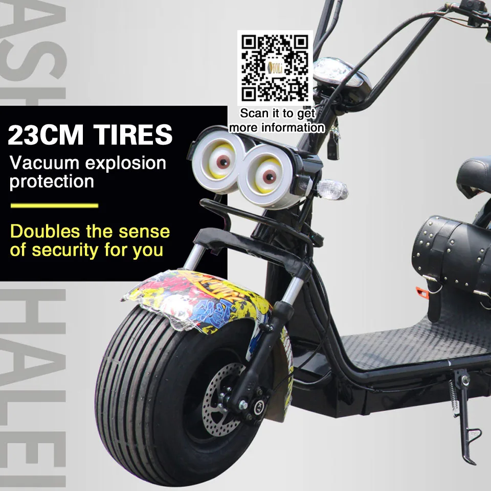 Top 9.5 inch vaccunm Fat tire electric bicycle 60V 20 A front and rear suspension Harley Harley electric cycle 4