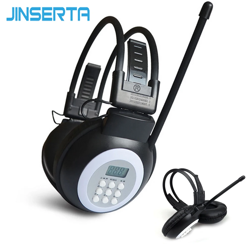 

JINSERTA Mini FM Radio Wired Headphone with 3.5mm Jack Support Stereo Sound Selection for Large Meeting