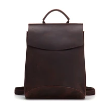 Bag For Men Genuine Leather Backpack Men's Bag Crazy Horse Leather Daypack Cowhide Rucksack New Bag 2019 Top Quality Vintage niuboa top quality cowhide first layer knapsack male computer preppy school bag vintage genuine leather rucksack men backpack