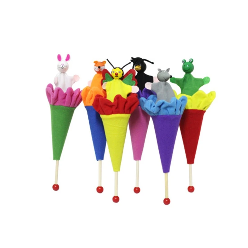 

6pcs Animals Puppets Hide & Seek Baby Kids Pop Up Cone Toy Educational Toy