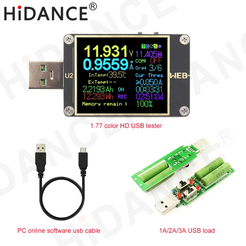 

USB Tester Current Voltmeter QC4+ PD3.0 2 PPS quick Charging Protocol Capacity DC 1.77 inch HD Color diplay meter