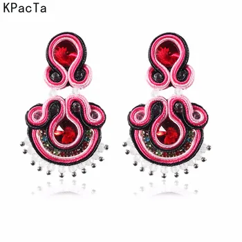 

Ethnic Style Versatile Personality Long Drop Earrings Jewelry For Women Soutache Handmade Big Hanging Earring Gifts Oorbellen