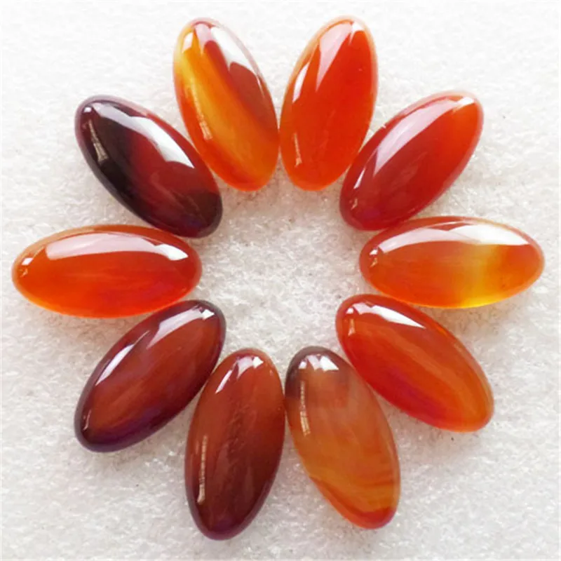 (10 pieces/lot)  Wholesale Natural Red Agates Oval CAB Cabochon No Hole 30x15x7mm Free Shipping for Jewelry Making