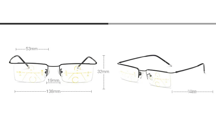Сверхлегкий без оправы прогрессивные многофокусные мульти фокус очки для чтения переходные мужские очки дальнозоркость