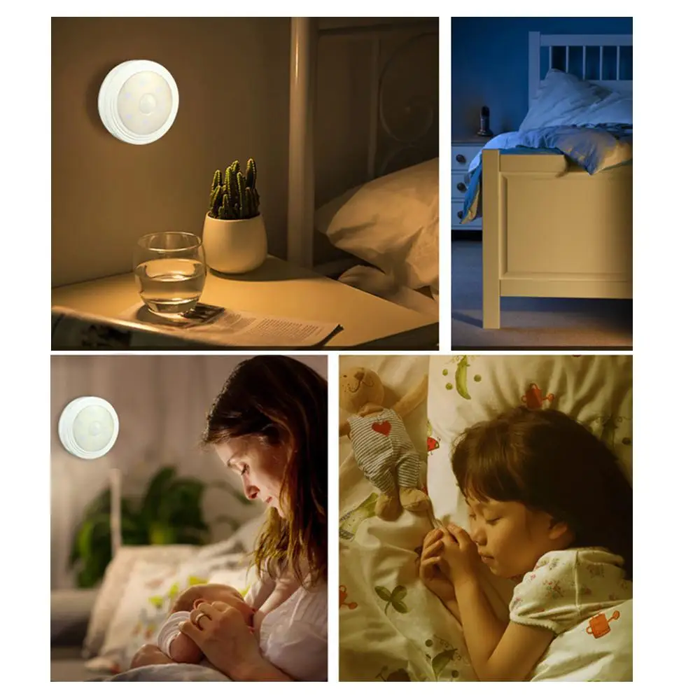 Hobbyline 1 шт. умный круглый индукционный светодиодный ночной Светильник для шкафа, туалетный светильник ing