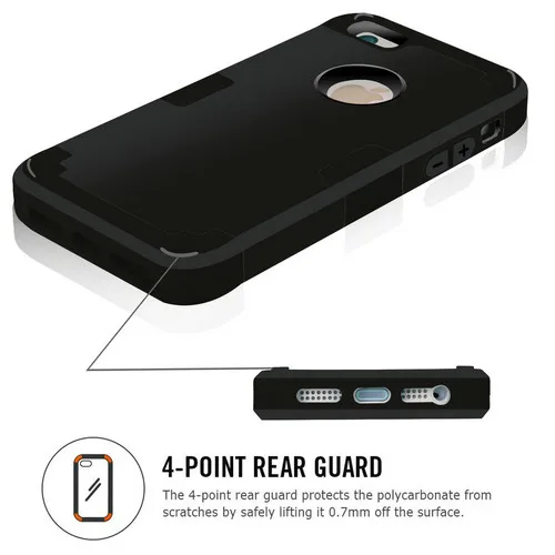 Чехол для iPhone 5S, противоударный защитный чехол, гибридный жесткий резиновый защитный чехол для телефона s для iPhone, прошитая/экранная пленка