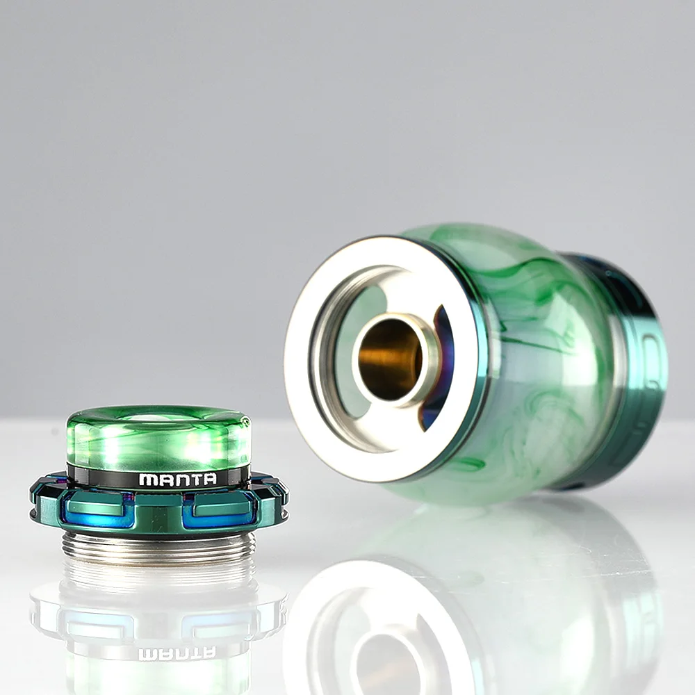 Koop Originele Advken Manta RTA Hars Versie 4.5ml Tank 24mm RTA w Resign 810 Drip Tip   Dual coil Bouwen Dek Vape Tank Vs Zeus Dual