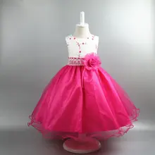 Лето горячее Надувательство Вышивка гренадин платье цветок принцесса Костюм девушки платье одежда для Девочек Детей 3 4 5 6 7 8 9 10 год
