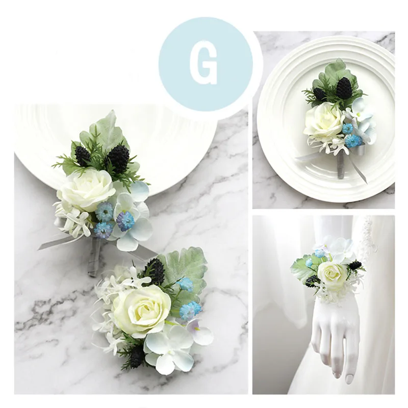 wrist corsage bracelet bridesmaid boutonniere men  (21)