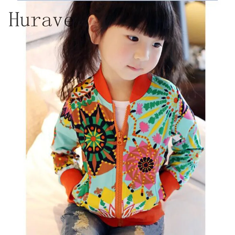 

Hurave 2018 Baby girls Summer Autumn coat girls jackets & coats Children Sunflower embroidery Kids outerwear Toddlers Clothing