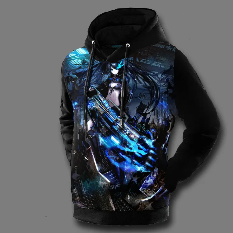Black Rock Shooter Hoodie Anime BRS Cosplay Costume Coat