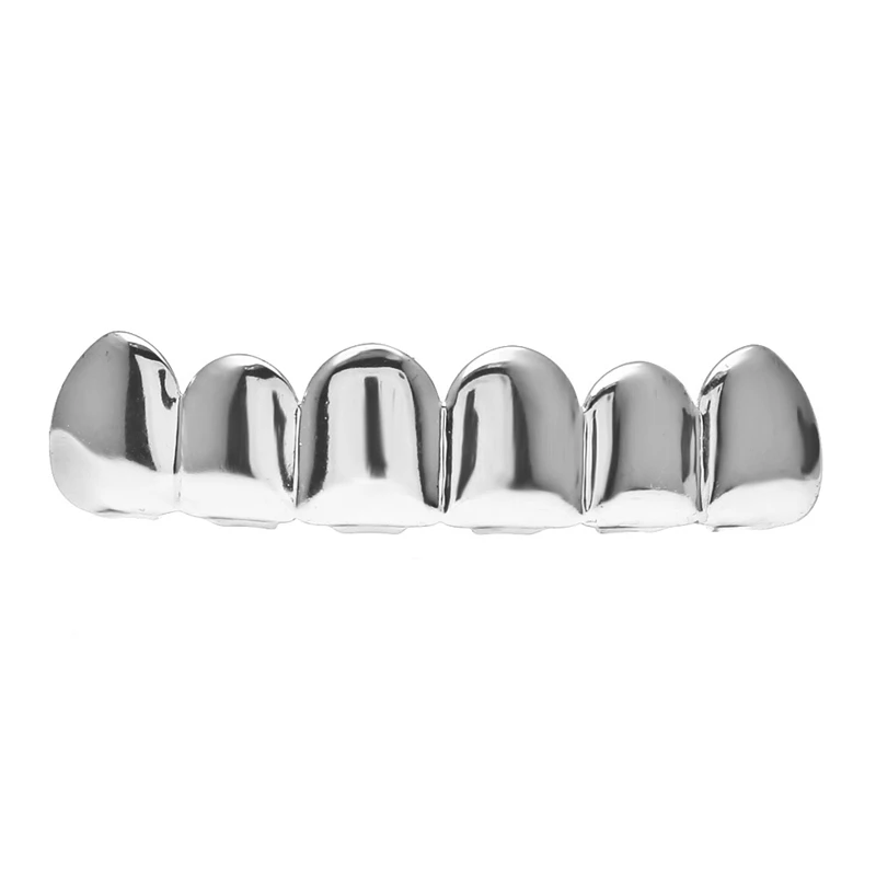 BOAKO Bling grillz для мужчин хип-хоп золотые зубные грили зуб Грилл кепки Рэппер зубы Грилл кепки s панк украшения для зубов вечерние подарок Z5 - Окраска металла: silver upper