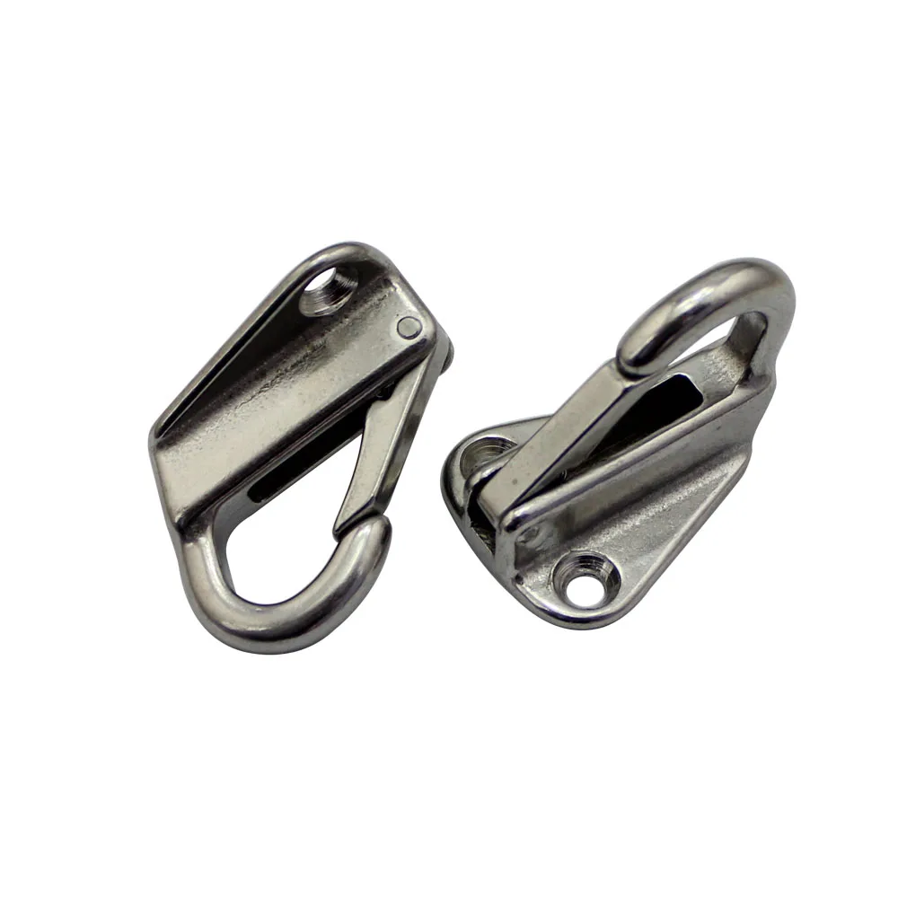 2 pcs Stainless 316  Marine Spring Locked Fender Hook Snap Fending Hook Attach Rope Boat Sail Tug Ship marine Hardware