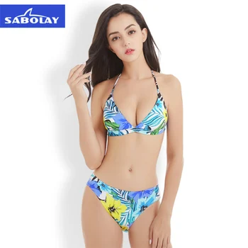 

SABOLAY Beach bikini Set Split Hot Spring Swimsuit Small Chest Sexy Two Pieces PJ006 Wholesale