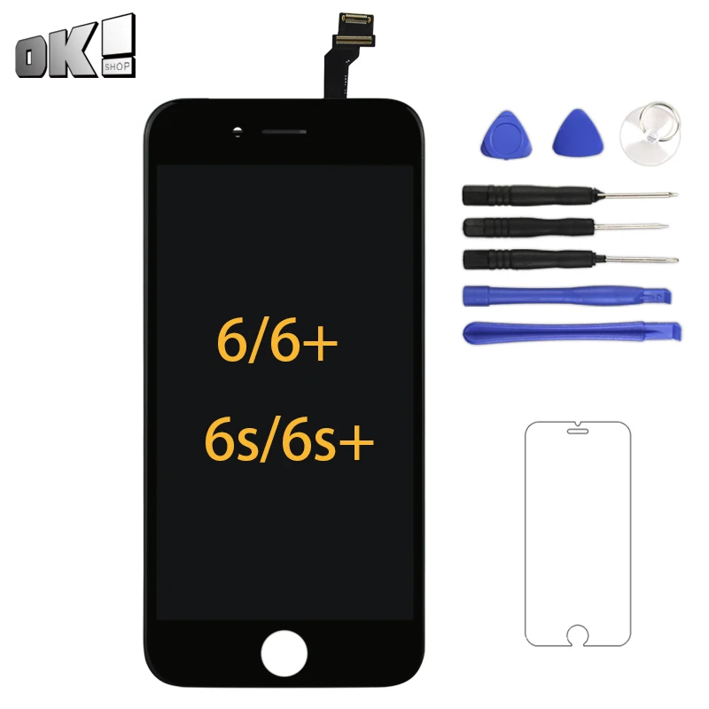 

4.7'' & 5.5'' Black White Panel For iPhone 6 6+ LCD Screen No Dead Pixel Assembly Phone Spare Parts For iPhone 6S 6S+ Display