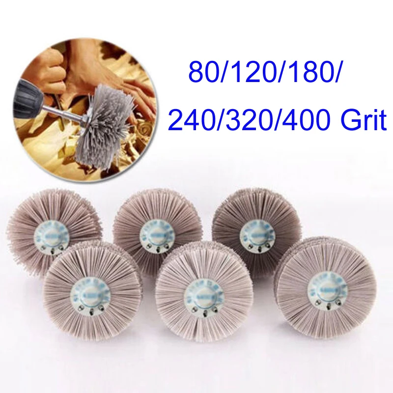 

Nylon Abrasive Round Sanding Polishing Wheel Brush For Stone Wood 80/120/180/240/320/400mm for holes grooves rust dandruff clean