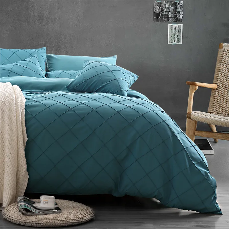 

Solid bedding sets Queen Size Simple style 4pcs Bed Linen Bed Sheets Duvet Cover Set