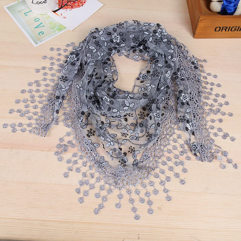 

Lace Hollow Out Hook Floral Long Scarf Wrap Ladies Shawl Girls Large Silk Scarves