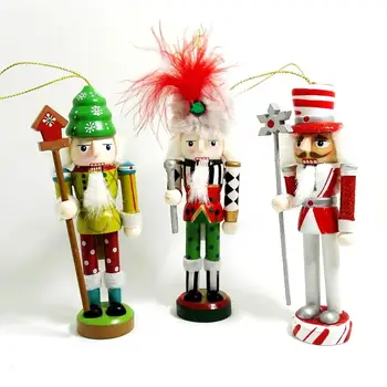 

HT019 puppets doll toy 12cm new nutcracker painted wooden puppets children Christmas gifts toy 3 pcs/lot