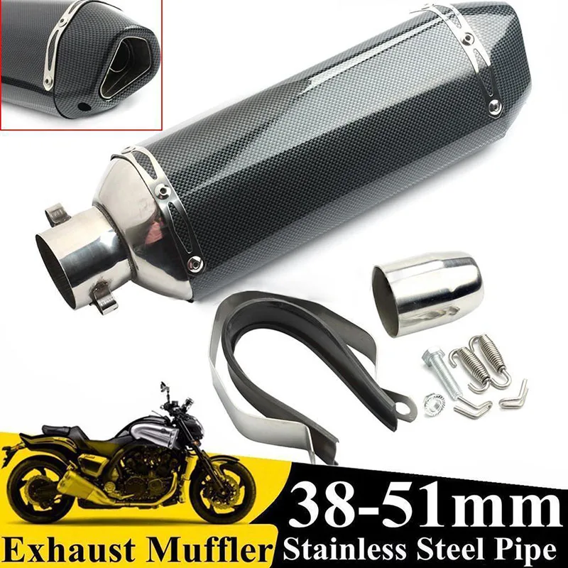 

Mayitr 1 Set Aluminum 38-51mm Motorcycle Exhaust Muffler Tip Pipe With Removable Silencer