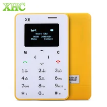 AIEK X6 карты мобильный телефон gsm 2 г 4.8 мм ультра тонкий pocket mini slim карты телефон 1.0 дюймов LED дисплей QWERTY клавиатура мобильного телефона