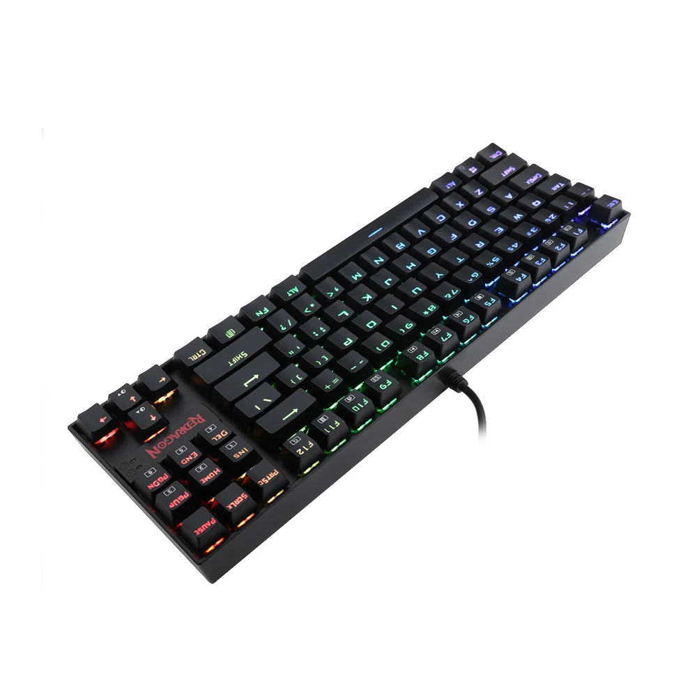 Игровая клавиатура Redragon механическая клавиатура K552 87 ключ светодиодный RGB Механическая с подсветкой компьютерная клавиатура с подсветкой