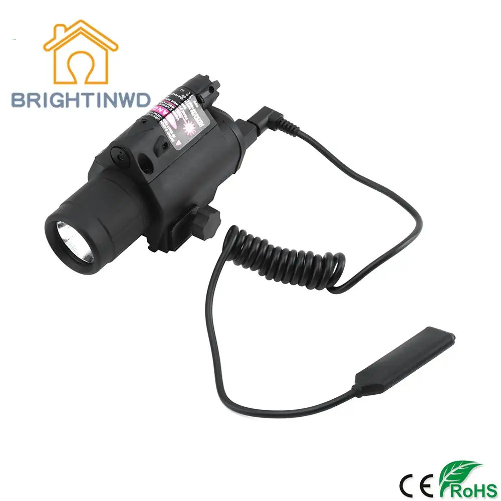 

BRIGHTINWD Red Laser Sight Hunting Combo 2 in 1 LED Flashlight Tactical Flashlight Hunting Flash Light Torch Lamp Gun Mount