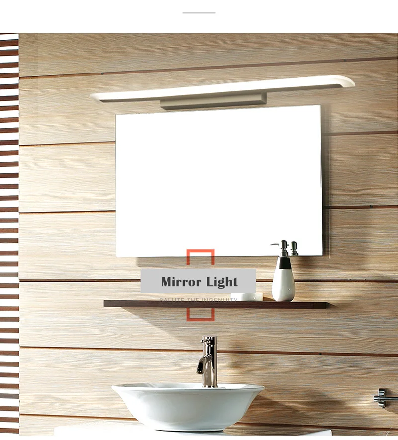 Horsten Modern Simple LED Wall Lamp Acrylic Mirror Lamp 406080100cm Long Bedroom Bathroom Mirror Lighting Wall Lights 110-220V (12)