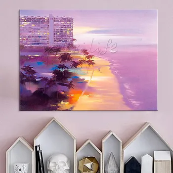 

Hand painted abstract oil painting boat ship sailing canvas oil paintings Wall art Pictures for living room modern wallpaper 11