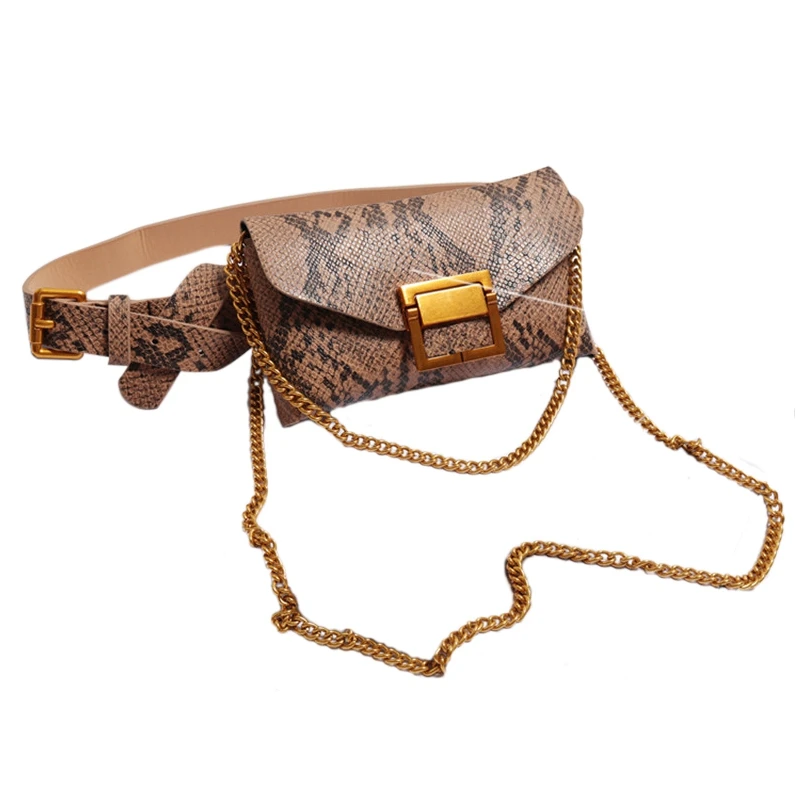 

Women Waist Bag Leather Female Belt Chain Bags Fashion Fanny Pack Waist Belt Bag Female Hip Belt Bum Pouch Phone Bags