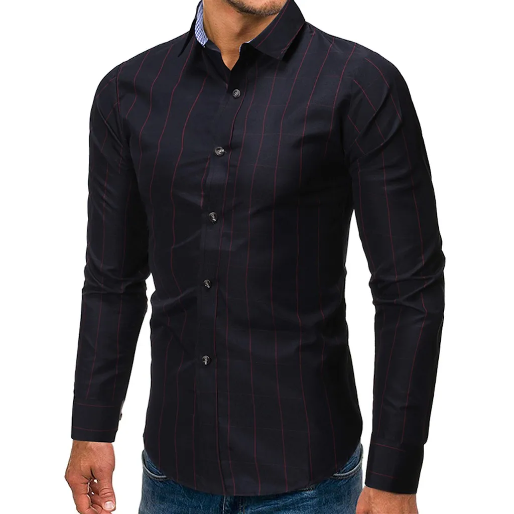 Рубашка camisa masculina мужская рубашка мужские рубашки chemise homme Кнопка отложной воротник Slim Fit длинный рукав рубашка Z4