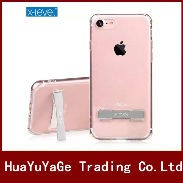 Kopen Telefoon Gevallen PIPILU Merk X Niveau TPC Soft Crystal Clear Transparant cover Kickstand case voor Apple iPhone 7 iphone7 7 Plus 7 Plus