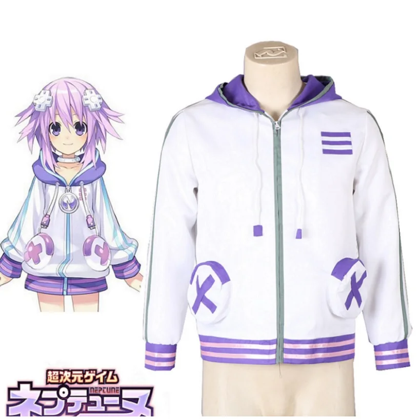 

High-Q Unisex Anime Cos Hyperdimension Neptunia Neptune Cosplay Costume Hoodie Jacket Coat